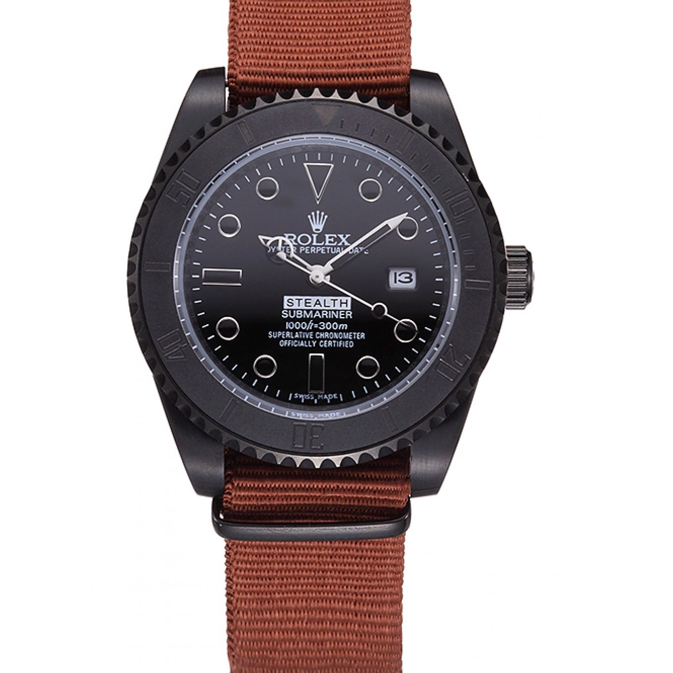 Aaa fake watches 621997 Stealth Rolex Submariner Brown 0816